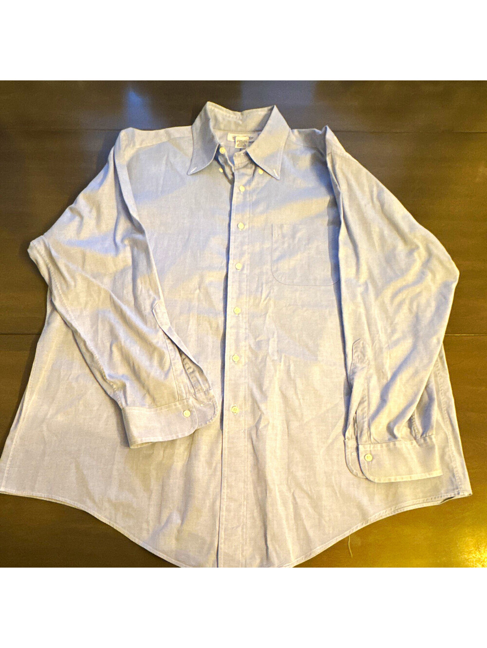 Brooks Brothers Original  Shirt Men's Blue Solid Cotton Dress Shirt 17 33 [COPY]